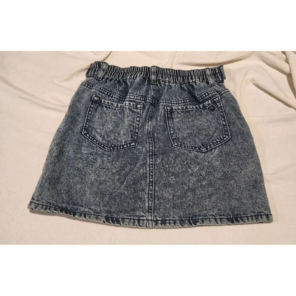 Y2K Justice Brand Acid Wash Denim Girls Size 14 Skirt  Built In Shorts
